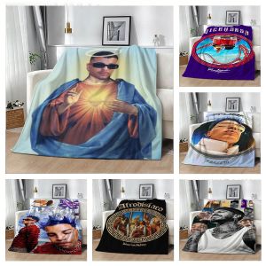 Bandai | Singer Star R-Rauw A-Alejandro Funny 3D Flannel Blanket Soft Throw Blanket Art For Home Decor Bedroom Bed Sofa Picnic Fans Gifts