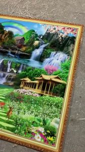 Tranh gạch 3d ốp tường phong cảnh đồng quê - CVX644