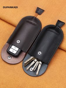 Minimalist Genuine Leather Key Holder for Men And Women Car Key Case Storage Pouch Compact Lock Key Bag Mini Key Storage Wallet
