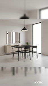 [จัดส่งพร้อมติดตั้งฟรี] KIOSK โต๊ะทานข้าว 4ที่นั่ง หน้าโต๊ะเหล็ก