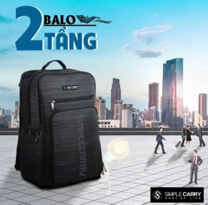 [CHÍNH HÃNG] Balo laptop 2 tầng Simplecarry MK4 thiết kế đa năng hiện đại có đến 26 ngăn khác nhau chất vải chống thấm tốt ngăn laptop 17 inch bảo hành 10 năm phù hợp mang đi học đi làm hay du lịch công tác