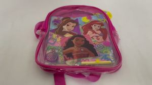 Disney Princess Book Backpack with 3 Colouring & Story Activity Books & Stickers & Pencils for Kids