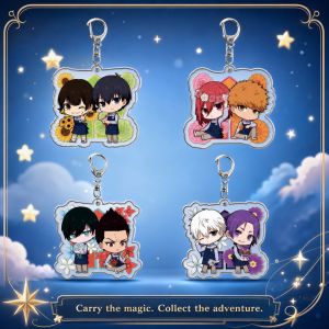 Bandai | Yoichi Isagi Meguru Bachira Rensuke Kunigami Blue Lock Acrylic Keychain Clear Backpack Charm Anime Figure Gift