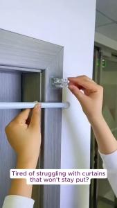 1/2PCS Curtain Rod Shelf Bracket Punch-free Adjustable telescopic rod Self Adhesive Wall Hooks 3Color