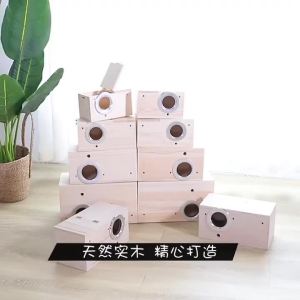 Wooden Bird Cage Nesting Box Breeding Hatching Nest for Parakeet Budgies Cocktail Finch Lovebird Parrot Birdhouse