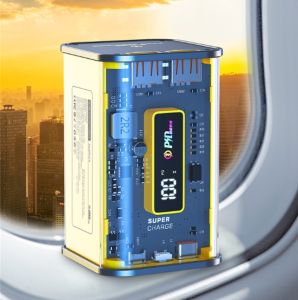 T147LF 22.5W+PD20W Super Fast Charger Mini Size Transparent Portable 20000mah Power Bank with LED Digital Display
