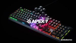 SteelSeries Apex 7 TKL Red Switch RGB Mechanical Gaming Keyboard Tenkeyless Wired USB OLED Smart Display Keyboard 64646