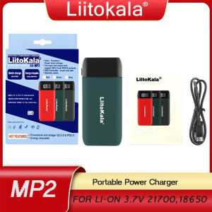 LiitoKala Lii‑MP2 Portable Power Bank Charger LCD Display QC3.0 PD3.0 Fast Charge Type‑C Input For 18650 20700 21700 Lithium