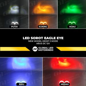 WERACE Lampu LED Sorot Eagle Eye Mata Elang New Flashing Harga 1 Set Isi 2 Pcs 3 Mode