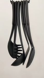 FAUS SPATULA SET 6IN1 HITAM / ALAT PERLENGKAPAN MASAKAN DAPUR SERBAGUNA