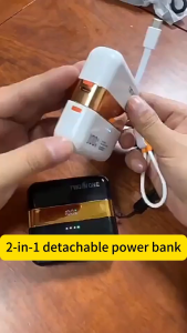 【24-hour delivery】2 in 1 detachable power bank 60000mah powerbank mini portable powerbank fast charging power bank mobile battery with led digital display 充电宝