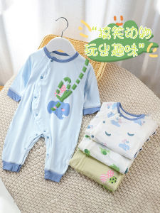 เด็กทารก ชายหญิง ฤดูร้อน ใหม่ Modal แขนยาวบางไม่มีกระดูก Romper ระบายอากาศได้ดี เสื้อผ้าเด็กทารกเด็กวัยหัดเดินสบาย ชุดนอน