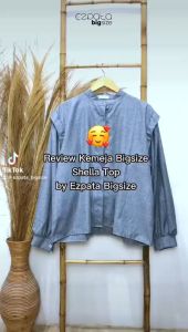 Ezpata Kemeja Jumbo Bigsize Wanita Kerja Kuliah Shella Blouse Polos Katun Madinah Premium Lengan Panjang LD 130cm Terbaru Termurah