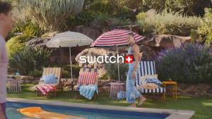 Swatch Burgundy Story (YIG401) Purple 42mm Silicone Watch