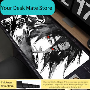 Bandai | Large Mouse Pad Naruto Sasuke Carpet Laptop XXL Gamer Keyboard Mat Mousepad Lock Edge Edge White Tassel Rubber Table Mat