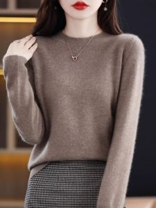Long Sleeves Bottoming Knitwear Womens Crew Neck Pullover Sweater Silm Keep Warm Pure Color Short Inner Sweater Minimalist Easiest for Match