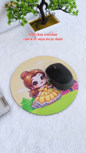Mousepad Bulat Karakter Seri Princess  Alas Mouse / Tatakan Mouse Souvenir Gift
