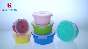 Nicedeal Set of 4 Round Silicone Collapsible Food Storage Containers Lunch Box | Airtight & Space-Saving
