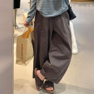 Quần Ống Rộng Thoải Mái Cho Nữ Mùa Thu Cỡ Lớn Quần Ống Đứng Thoải Mái Rộng Rãi Phong Cách Lười Biếng Quần Ống Rộng