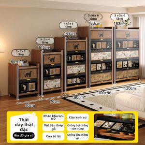 MEISD | Giá Sách Đứng Tự Do Chống Bụi Mô Phỏng Gỗ