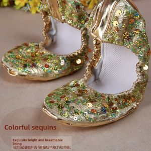 Belly Dance Shoes Practice Shoes Soft Bottom Adult Female Indian Dance Shoes Silver Gold Dancing Shoes Performance Show Special