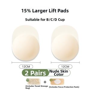 Silicone Bra Pads Womens Large Size Lift Invisible Thin Summer Anti-Bulge Breast Pads round Shape Reusable Home Comfortwear