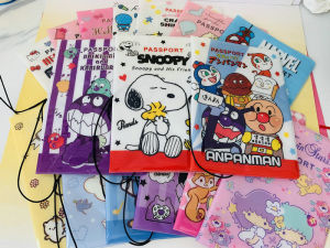 Travel Multi-Function Passport Holder Document Bag Cartoon Anime Series 64K Notebook Protective Cover Korean Style Acrylic Plastic