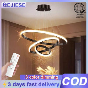 GEJIESE Chandelier light modern design 60cm/40cm/20cm lamp led light rings circle chandelier loft decor round gold for Living Bedroom restaurant lamp