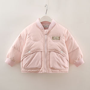 Girls Winter Jacket Korean Style Lightweight Warm Duck down Versatile Outerwear Childrens Fashionable Top New Arrival 2025
