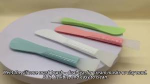 1Pcs Silicone Facial Mask Brush Soft Head with Scraper Integrated Dual-use Mud Film Brush DIY Film Adjusting Beauty Tool Beauty