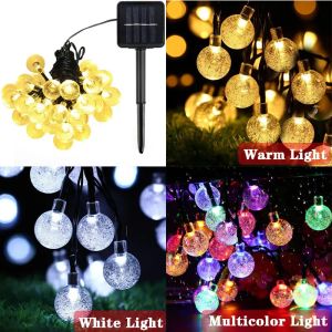 8 Modes Solar Light Crystal Ball Honey Bee LED String Lights Fairy Lights Garlands for Christmas Party Easter Outdoor Decoration