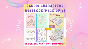 [Direct from Japan] Stock SG 100% Original Sanrio Characters Design Ruled B5 Notebook (Pack of 4)