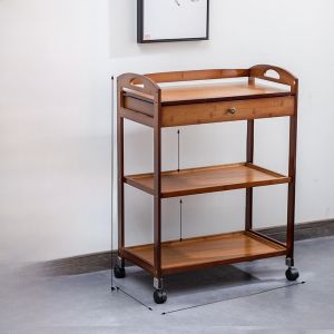 Tea Storage Rack Tea Table Bamboo Solid Wooden Tea Cabinet Tea Set Storage Rack Tea Making Table Side Table Cabinet