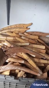 GAGANG JORAN KAYU MOTIF UKIR ELEGAN 35.CM PEGANGAN TONGKAT PANCING