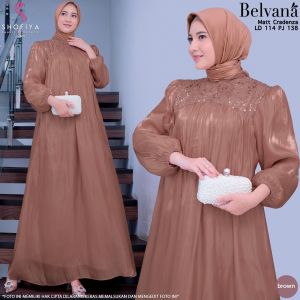 Dress Muslim Belvana Bahan Cradenza LD 114cm PJ 138cm ( Bisa COD)