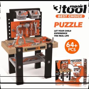 Mainan Perkakas Tool Set Lengkap 64 PCS - Mainan Alat Perkakas Lengkap dengan Box Penyimpanan - Mainan Tukang Workshop - Maianan Anak Edukasi Laki Laki