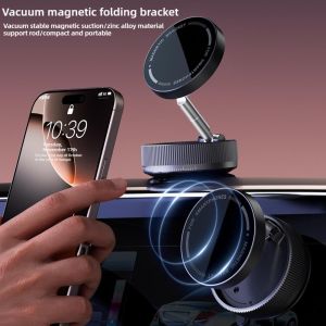 【Pphha】Vacuum Magnetic Car Phone Holder 720° Rotation Double-sided Stable Bracket Dashboard Mirror Gym Bath Shower Universal Foldable Stand