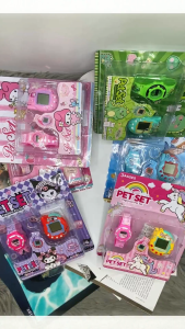 Jam Tangan dan Mini Tamagoci Karakter Pet Jam Set Funny Little Toy peliharaan digital