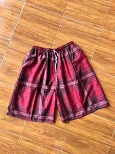 กางเกงลายสก็อต ผ้าคอตตอนเกรดA ยาว22 เป้า15 สายปรับระดับได้ มีถุง 1ข้าง