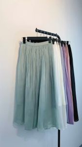 MODAMYTH R1 - Rok Panjang Wanita Korean Style Rok Tutu Maxi Skirt Rok Polos Kasual Plisket