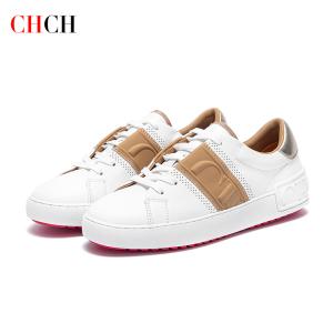 CHCH Womens Tennis Shoes 2025 New Cow Leather Strap Flat Shoes