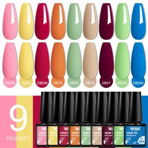 9pcs Gel Nail Polish Set HEMA Free Semi Permanent Soak Off UV Gel Varnish Nail Art Decoration Summer Nails Nail Supplies DIY