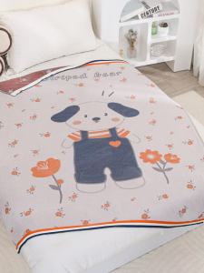 Bamboo Fiber Cooling Blanket Light Summer Double Layer Sofa Blanket Ice Silk Air Conditioned Childrens Blanket 150*200