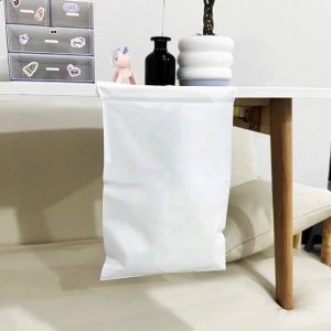Thickened Adhesive Desk Trash Bags Portable Hygienic Pure White No Pattern Simple Design for Small Study Table Home Use