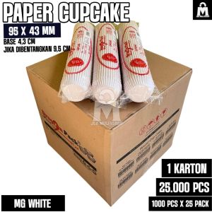 Kertas cupcake 95x43 mm 1 karton isi 25.000 pcs (1000 pcs x 25 pack) Cup mochi / paper cupcake / kertas snack / harga grosir