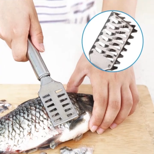 Stainless steel fish scale planer/peelerpangkaliskisfish scales removerfish scalerscraperkitchenwareBINLU