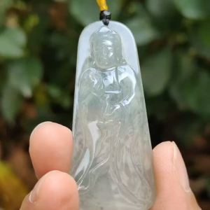 New Arrival in Singapore - Standing Buddha crafted on Natural Type A Jadeite Jade as Pendant with certificate weighs 13.64 grams measurement 57 * 24.3 * 5.7 mm (pendant336)