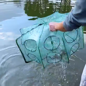 6/8 Holes Automatic Fishing Net Portable Folding Umbrella Trap Fish Tra Type Nylon Crab Shrimp Net Folded Portable Hexagon Fishing Net Crayfish Fish Automatic Trap Shrimp Carp Catcher Cages Mesh Nets CrabTrap Porous Fish Cage Shrimp Cage Crab Net Foldable