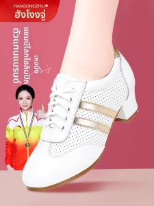 HANGONGZHU | Soft Bottom Leather Square Dance Shoes