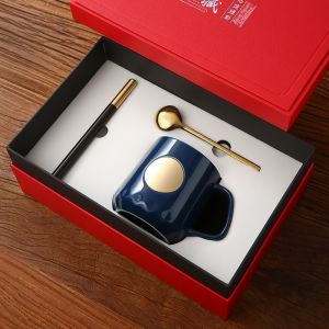 PINZHUOHAOLI | Customizable Logo Engraving Business Gift Set Bookmarks USB Drive Notebook Pen Mug Set